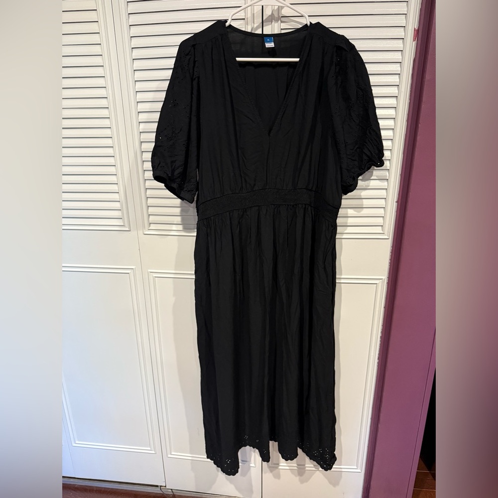 Old Navy Black Flutter Sleeve Sundress